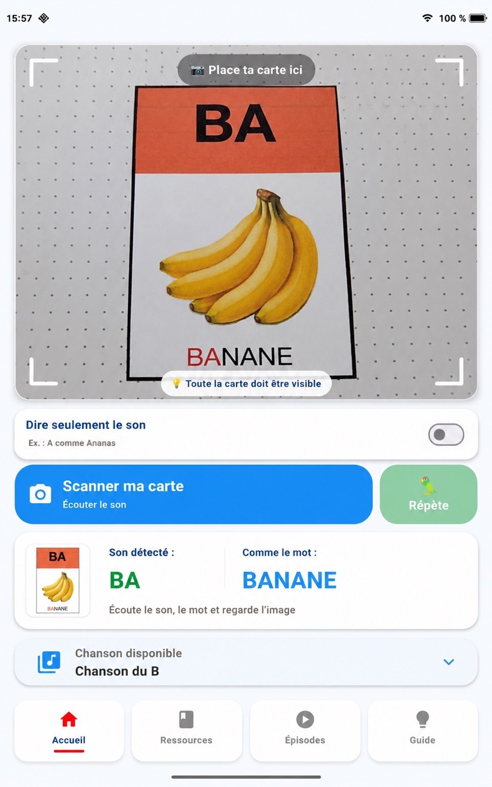 Capture d’écran du nouveau design de DhanaScan